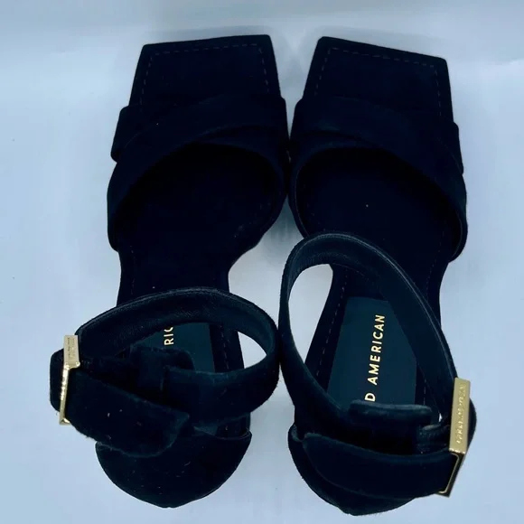 New  Good American Suede Platform Sandals Size 10 - Picture 17 of 17